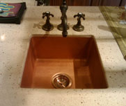 Copper undermount bar sinks
