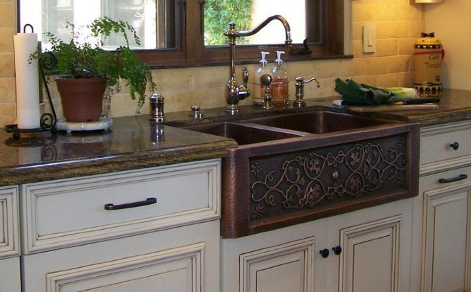 Copper farmhouse sink